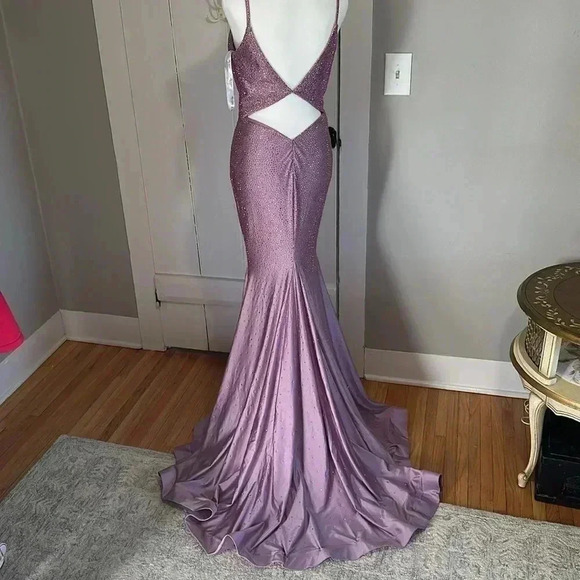 Ellie Wilde purple/lavender jeweled mermaid dress - Picture 4 of 8